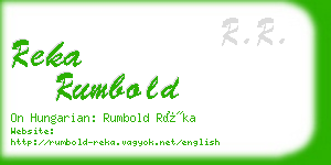 reka rumbold business card
